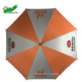 Parasol publicitario recubierto de plata paraguas naranja automático abierto de 23 pulgadas